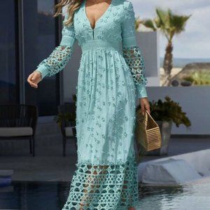 Boston Proper Lace Maxi Dress Sz L